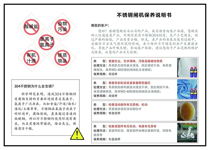 閘機(jī)保養(yǎng)說(shuō)明